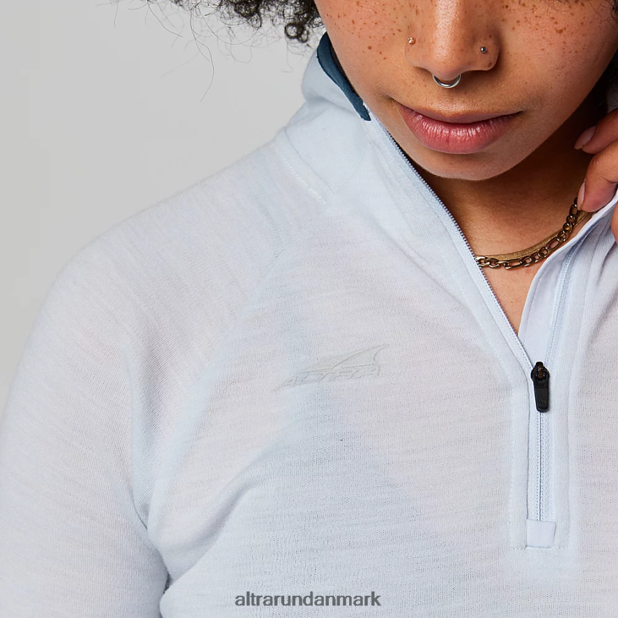 Kvinder lyseblå kerne merinould 1/2 lynlås 2J4ZN8136 Altra toppe