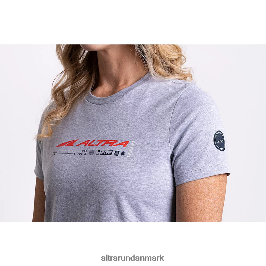 Kvinder lysegrå/rød klassisk kortærmet 2J4ZN8148 Altra toppe