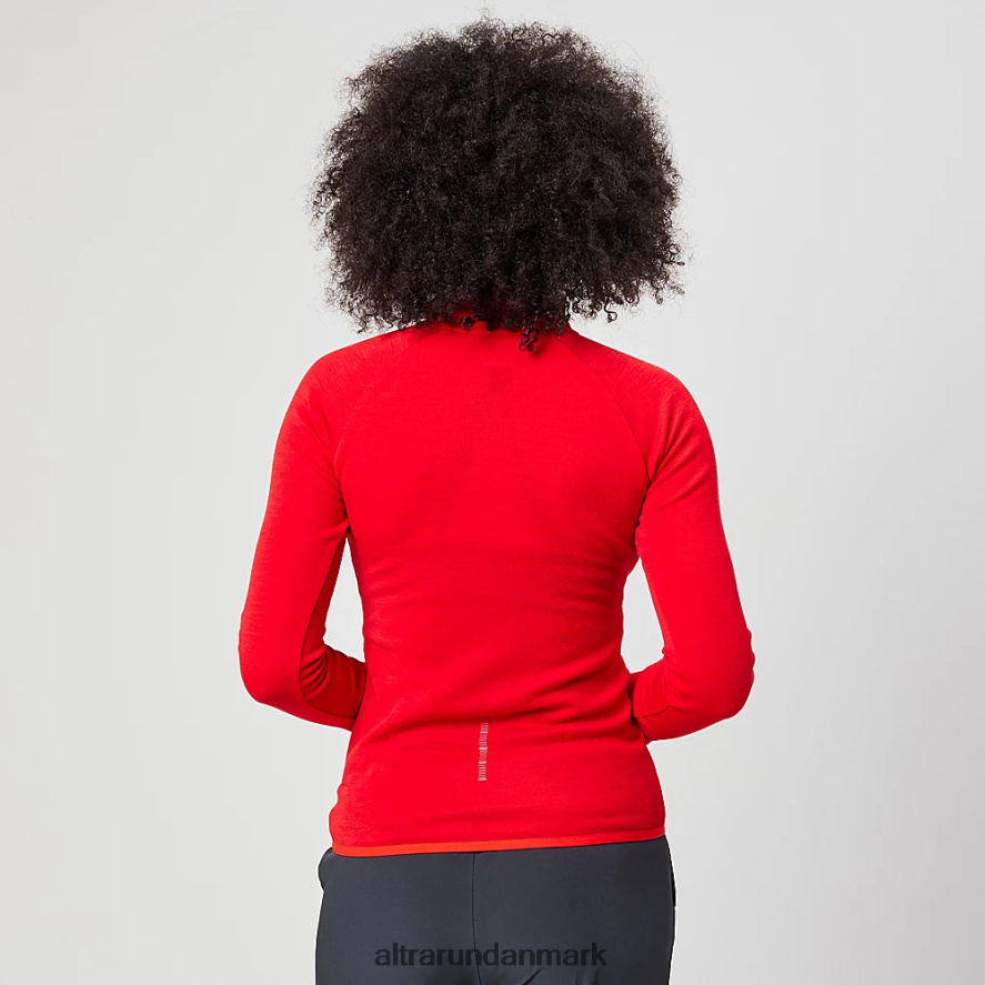 Kvinder rød kerne merinould 1/2 lynlås 2J4ZN8138 Altra toppe