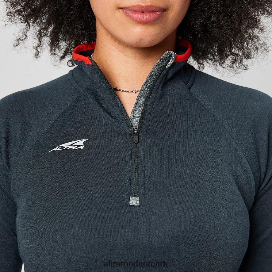 Kvinder sort kerne merinould 1/2 lynlås 2J4ZN8137 Altra toppe